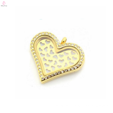 wholesale stainless gold steel sweet heart plates charms for floating locket